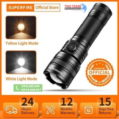 den-pin-sieu-sang-2-led-trangvang-superfire-y26s